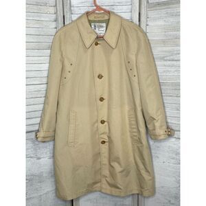 Vintage Men's London Fog Beige Trench Coat Size 38 Regular